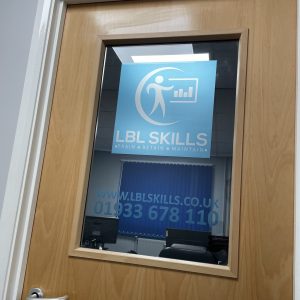 Printed frosted and plot cut vinyl for door signage